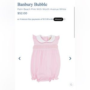 Beaufort Bonnett Company Banburry Bubble NWT 6-12 months pink smocked